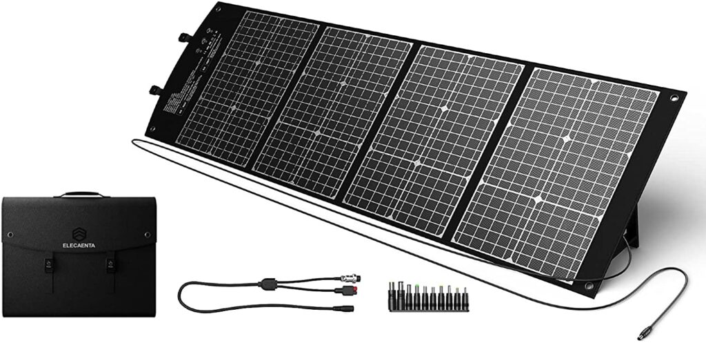 Offgridtec FSP-2 160W High Performance Portable Foldable Solar Panel Without Charge Controller Mounting Integrated Complete Connection Cable kit for Outdoor Camping Travel RV Off Grid System Bag