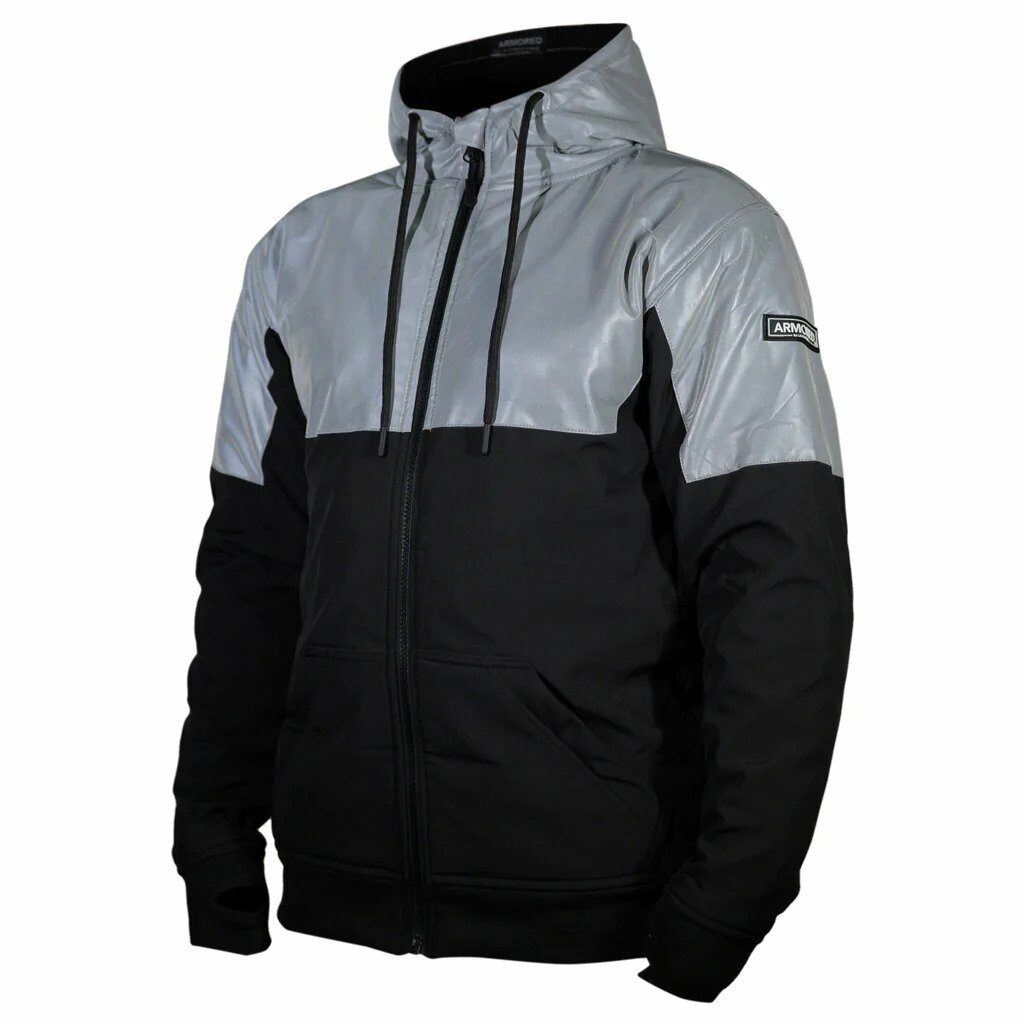 lazy rollign armored reflective hoodie